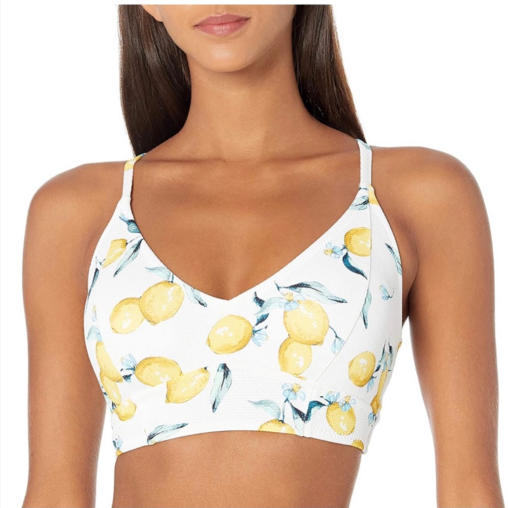 Jessica Simpson Lemon Cropped CAMI Bikini Top, XL